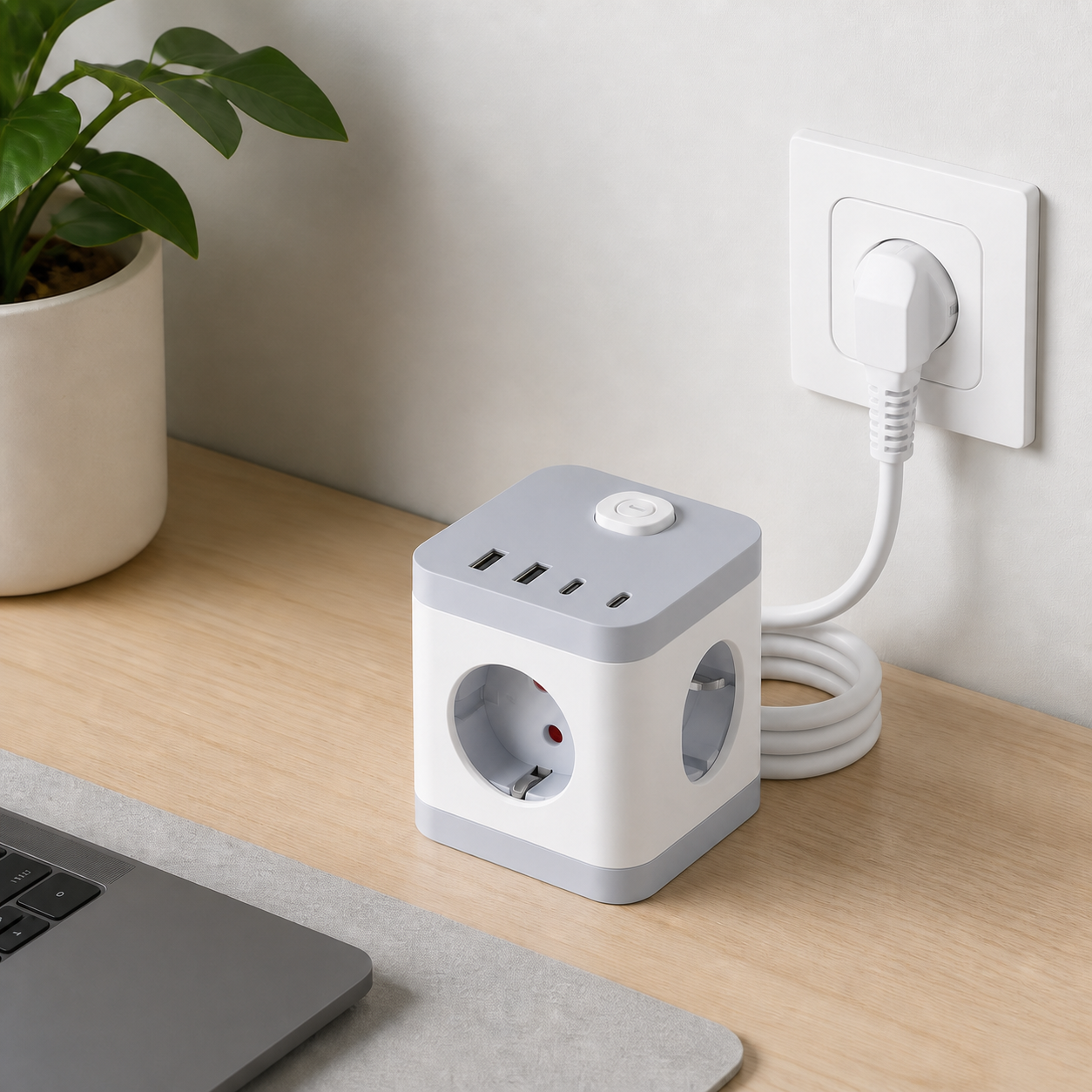 Kubformat grenuttag med USB-C